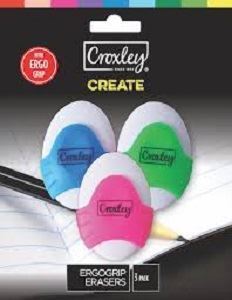 Picture of Croxley 3-pack ErgoGrip Erasers
